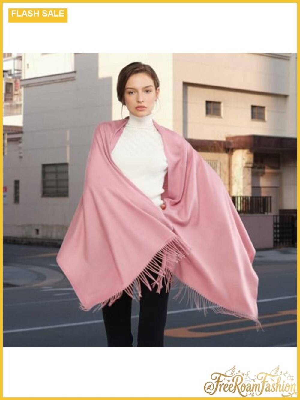 Women's Solid Shawl Wrap Scarf Fringe Lightweight Wedding Evening Accessory